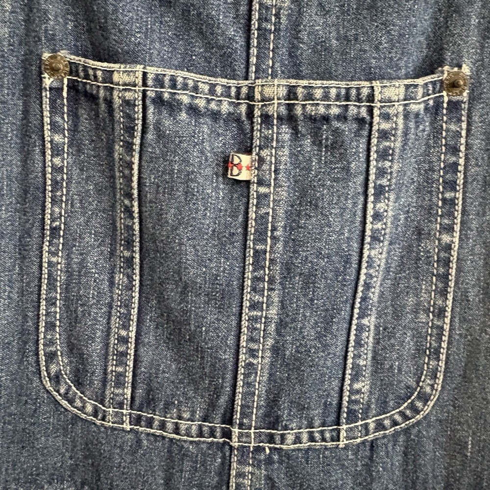 Vintage Bill Blass Jeans Denim Overall Dress Midi Pockets XS S - Picture 4 of 13